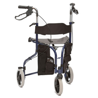 Steel Tri Walker with Seat - Blue