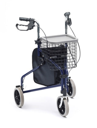 Steel Tri-Walker With Bag, Basket & Tray - Blue (2 Pcs) (2 per carton / priced per unit)